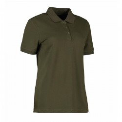 Футболка поло жіноча ID Organic, колір оливковий - 0587570