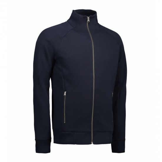 Світшот на блискавці чоловічий ID Full Zip, колір темно-сіній - 0628790