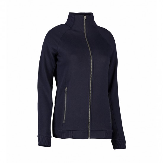 Світшот на блискавці жіночий ID Full Zip, колір темно-сіній - 0629790