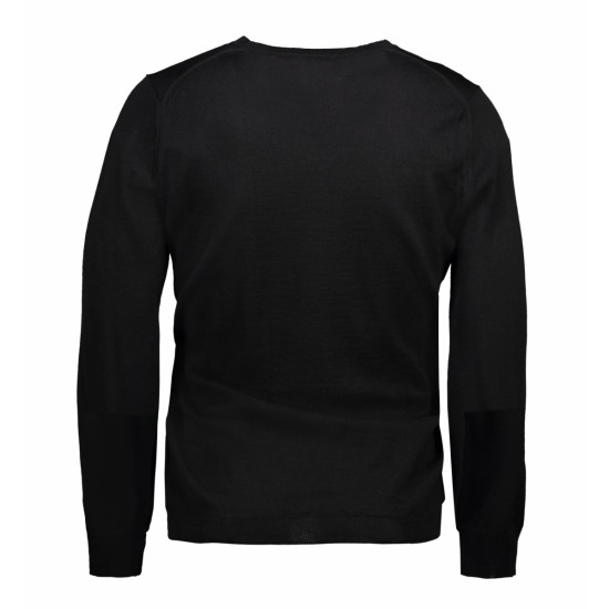 Пуловер чоловічий з V-вирізом ID BUSINESS, колір чорний - 0640900
