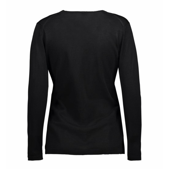 Пуловер жіночий з V-вирізом ID BUSINESS, колір чорний - 0641900