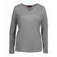 Пуловер жіночий з V-вирізом ID BUSINESS, колір сірий меланж - 0641210