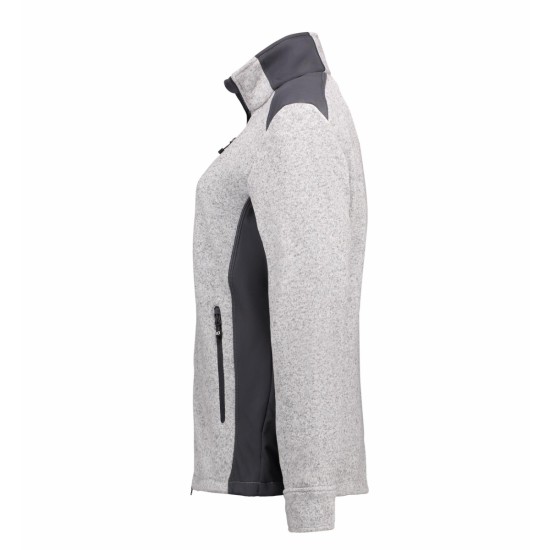 Куртка флісова жіноча ID з контрастними вставками та коміром-стійкою, колір сірий меланж - 0851210