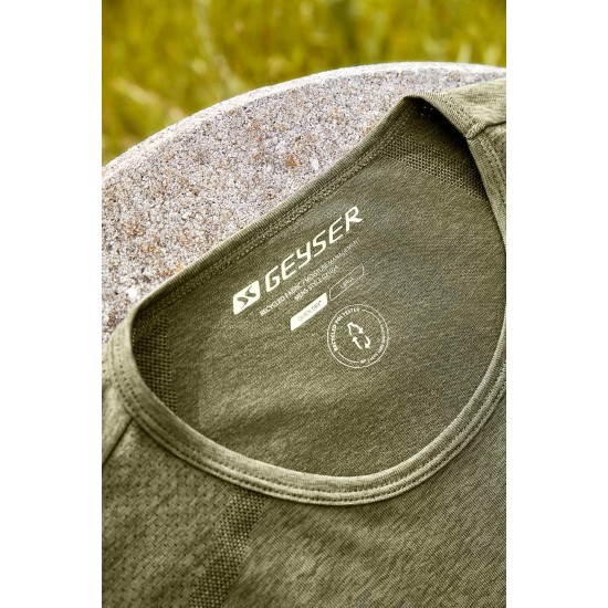 Лонгслів чоловічий безшовний GEYSER, колір оливковий меланж - G21021562