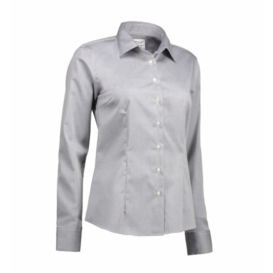 Сорочка жіноча Seven Seas Fine Twill Modern fit, колір сріблясто-сірий - SS720265