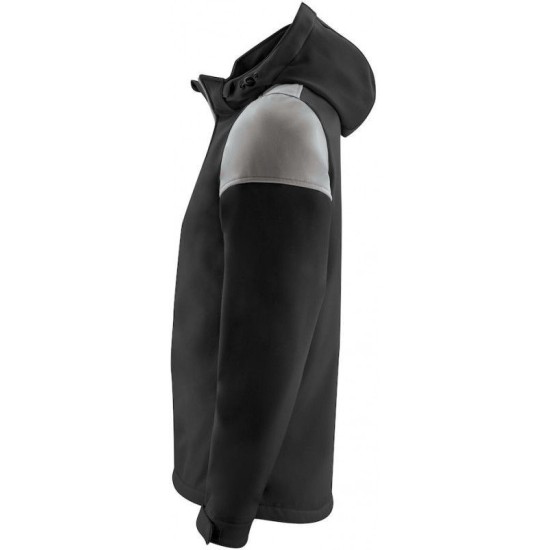 Двоколірна куртка софтшелл чоловіча Prime зі знімним капюшоном, колір чорно/сірий - 22610659093