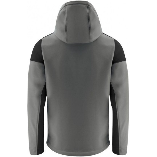 Двоколірна куртка софтшелл чоловіча Prime зі знімним капюшоном, колір антрацит/чорний - 22610659390