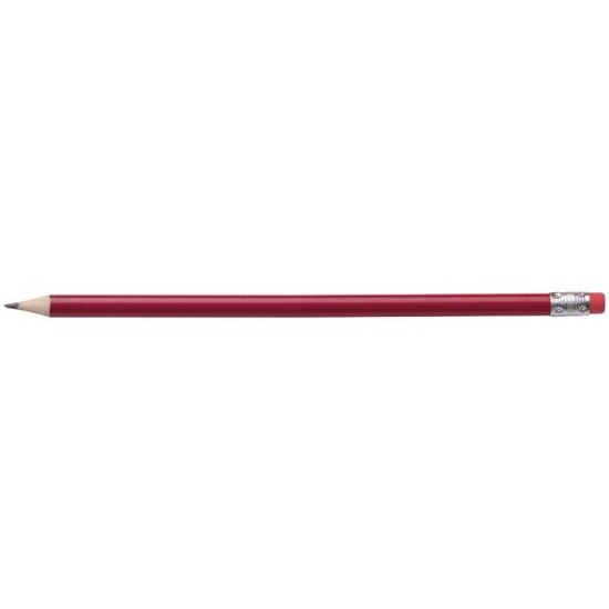 Олівець дерев'яний з гумкою, колір червоний - 1039305
