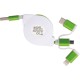 Подовжувальний зарядний кабель із 3 штекерами, колір зелений - 2165209