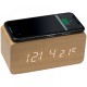 Годинник настільний дерев'яний з індуктивним зарядним пристроєм, колір бежевий - 3151513