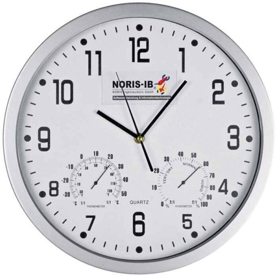 Годинники з термометром і гігрометром, колір білий - 4123806