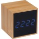Годинник настільний дерев'яний з синім світодіодним дисплеєм, колір бежевий - 4246213