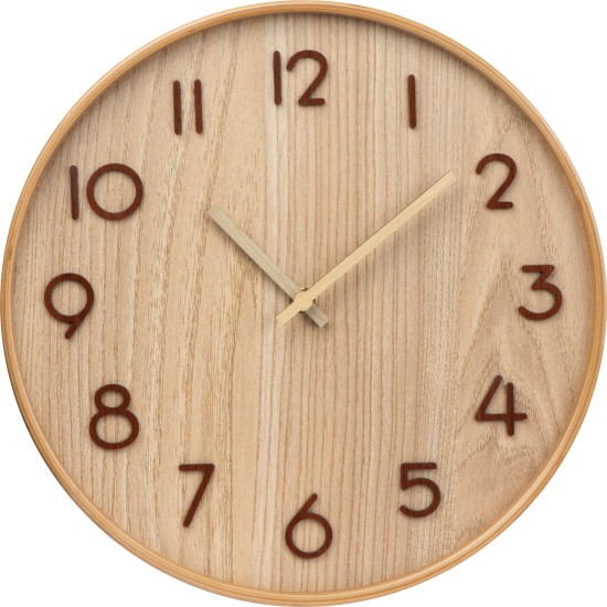 Настінний годинник дерев'яний, колір бежевий - 4259113