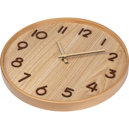 Настінний годинник дерев'яний, колір бежевий - 4259113