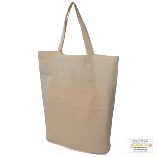 Еко-сумка для покупок складна з довгими ручками, колір бежевий - 6085913