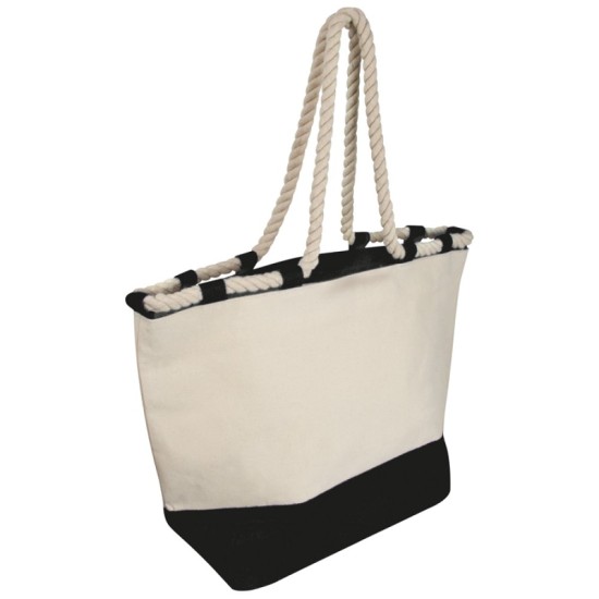 Еко-сумка пляжна з джута, колір чорний - 6086403
