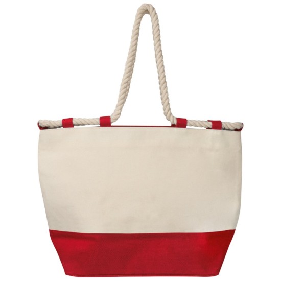 Еко-сумка пляжна з джута, колір червоний - 6086405