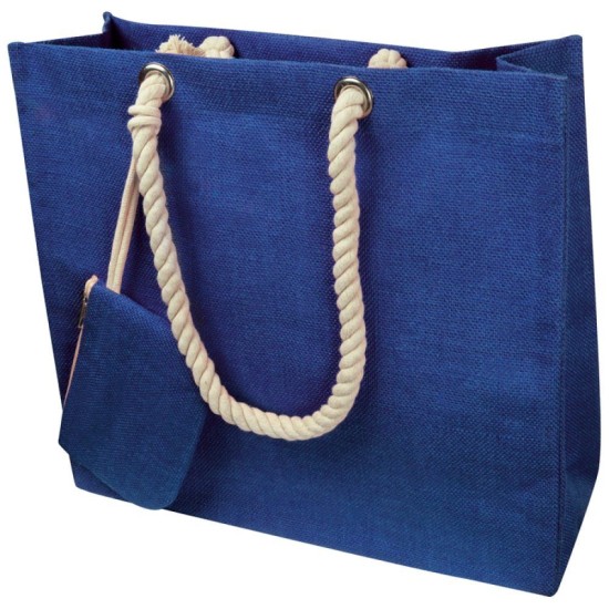 Джутовая сумка для покупок синій - 6086504