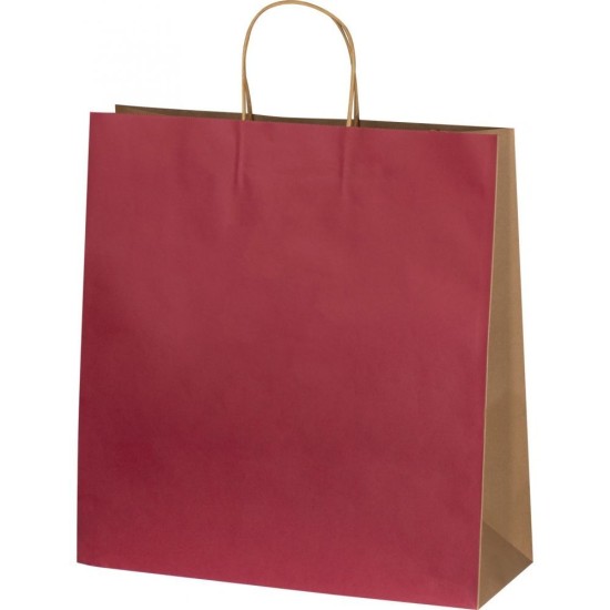 Пакет великий з двома ручками з переробленого паперу, колір бордовий - 6181702