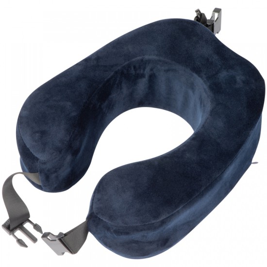 Плюшева дорожня подушка, колір темно-синій - 7134244