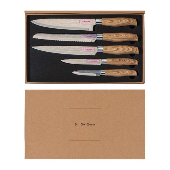 Набір кухонних ножів в коробці, колір сірий - 8057307