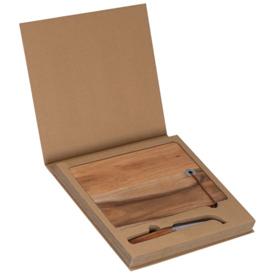 Дошка дерев'яна та ніж для сиру, колір коричневий - 8083601