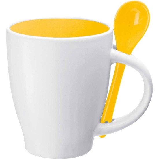 Чашка фарфорова, колір жовтий - 8509508