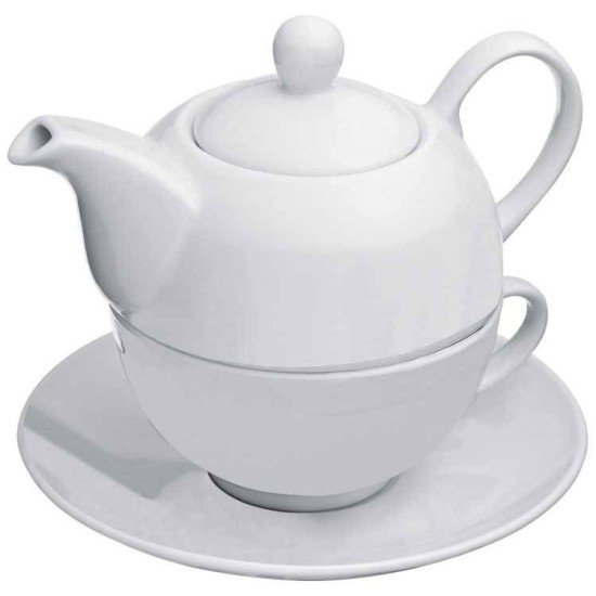 Набір для чаю з чайником, колір білий - 8885406