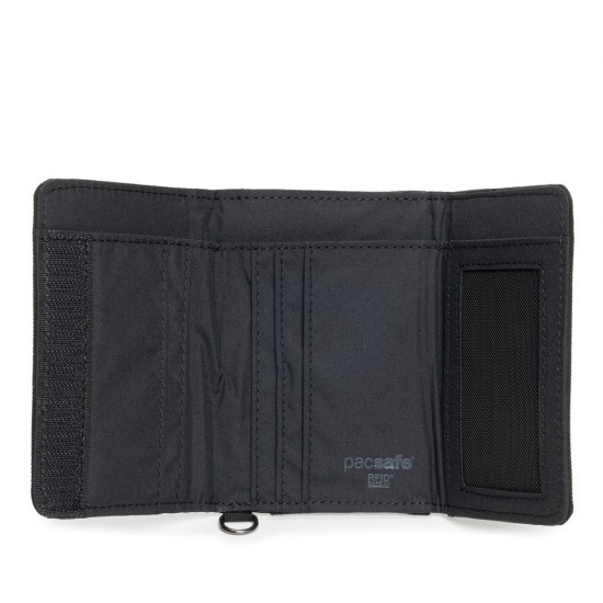 Гаманець антизлодій Pacsafe RFIDsafe trifold, колір чорний - 11005100
