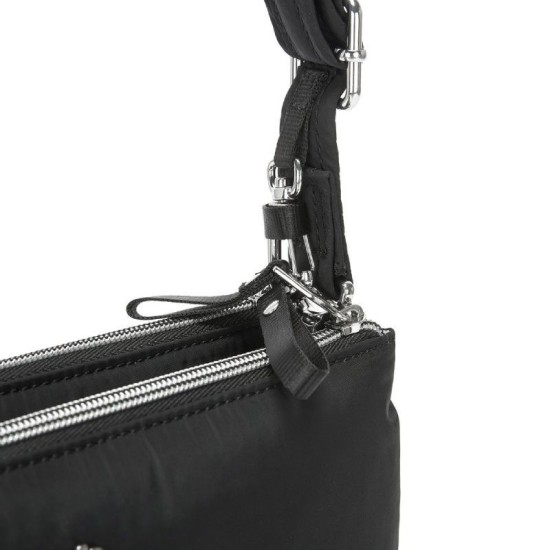 Сумка жіноча Stylesafe double zip crossbody, 5 ступенів захисту, колір чорний - 20630100