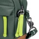 Сумка через плече антизлодій Pacsafe GO Crossbody, колір темно-зелений/помаранчевий - 35105535