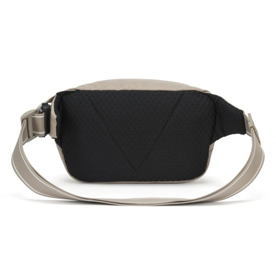 Сумка на пояс антизлодій Pacsafe V Hip Pack, колір бежевий/чорний - 60141237