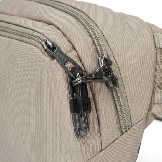 Сумка на пояс антизлодій Pacsafe V Hip Pack, колір бежевий/чорний - 60141237