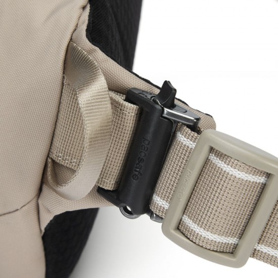 Сумка на пояс антизлодій Pacsafe V Hip Pack, колір бежевий/чорний - 60141237