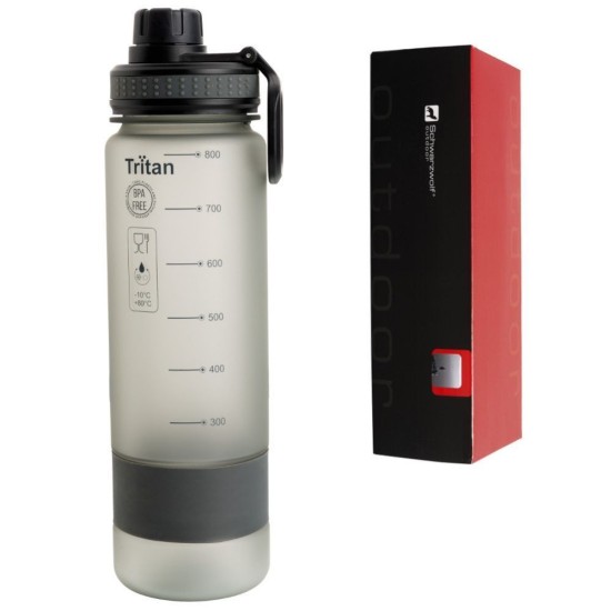 Пляшка для води KIBO 800 мл, тританова, колір сірий/чорний - F4900200AJ3