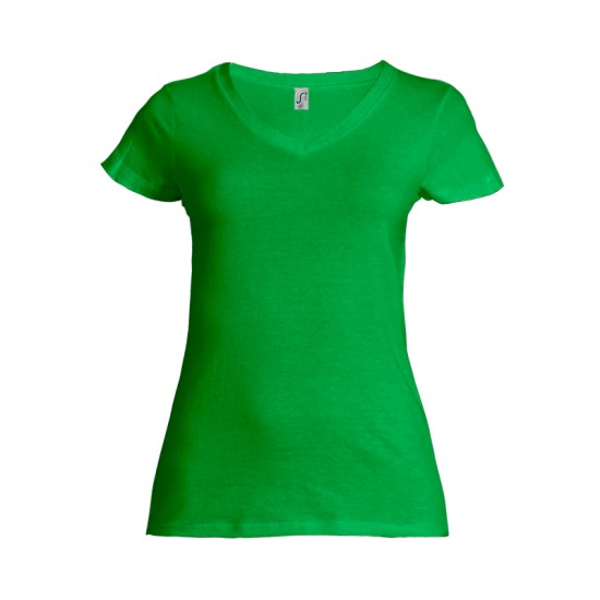 Футболка SOL'S Lady V, колір насичений зелений - 11835276