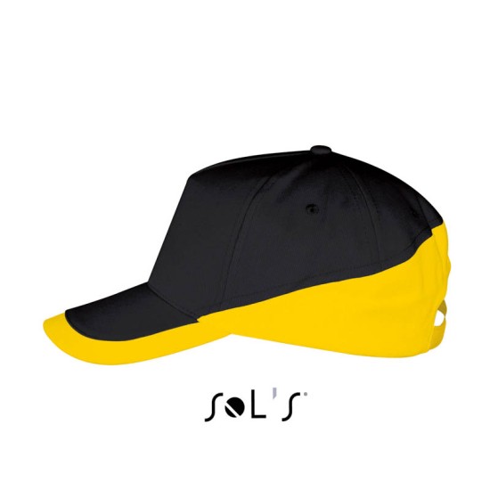 Кепка SOL'S Booster, колір чорний/жовтий - 00595984TUN