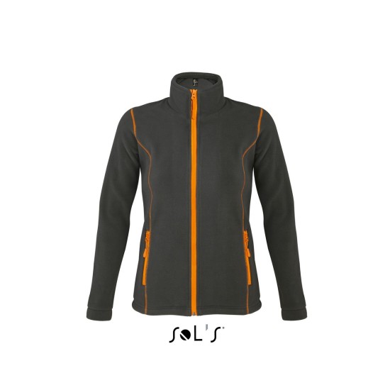 Куртка флісова жіноча SOL'S Nova women, колір вугільно-сірий/помаранчевий - 00587959
