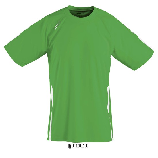 Футболка спортивна SOL'S Wembley SSL, колір насичений зелений/білий - 90200933