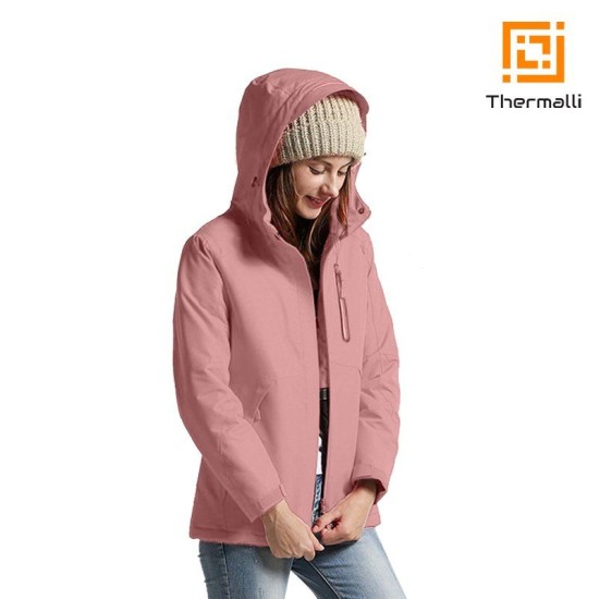 Жіноча куртка з підігрівом Thermalli Pila, колір рожевий - 10882212