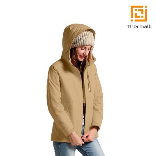 Жіноча куртка з підігрівом Thermalli Pila, колір бежевий - 10882213