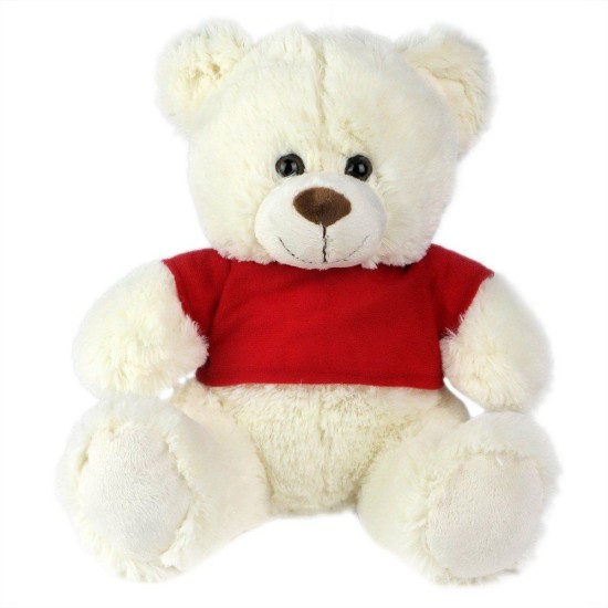 Плюшевий ведмедик, колір біло-червоний - HE273-52
