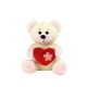 Плюшевий ведмедик з серцем, колір біло-червоний - HE655-52