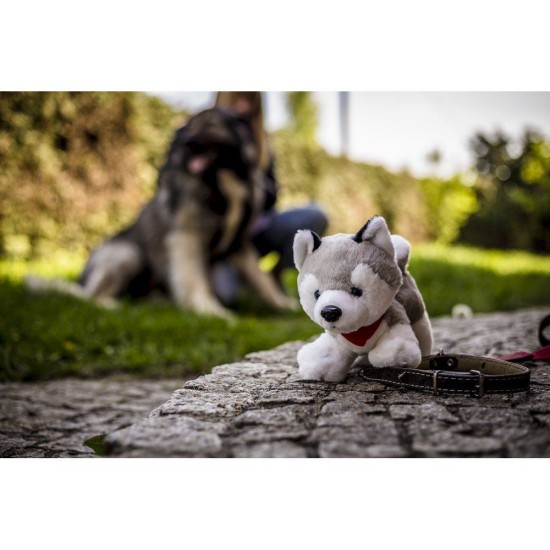 Іграшка плюшев собака хаскі, колір сірий - HE692-19