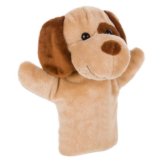 Плюшева собака на руку, колір світло-коричневий - HE694-18