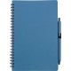 Блокнот А5 на спіралі з пшеничної соломи з ручкою, в лінію, колір синій - V0238-11