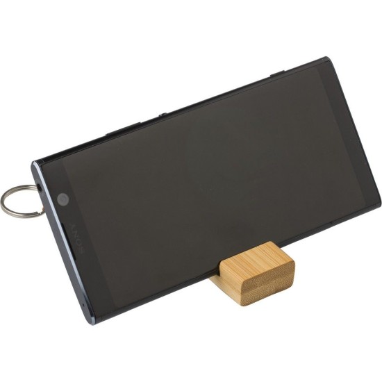 Брелок-підставка під телефон бамбуковий, колір коричневий - V0282-16