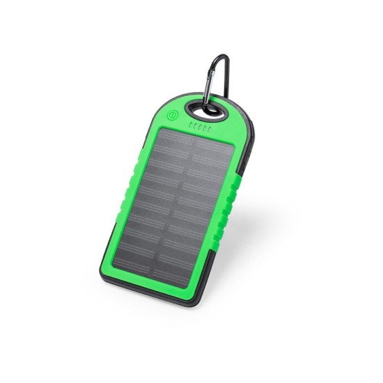 Водонепроникний повербанк 4000 mAh, сонячний зарядний пристрій зелений - V0354-06