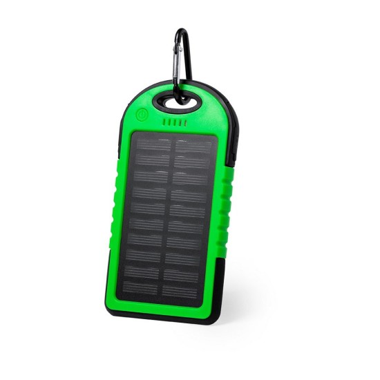 Водонепроникний повербанк 4000 mAh, сонячний зарядний пристрій зелений - V0354-06