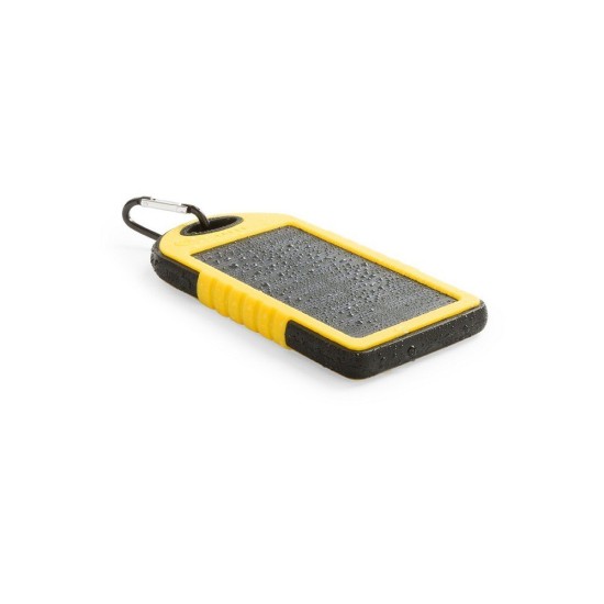 Водонепроникний повербанк 4000 mAh, сонячний зарядний пристрій, колір жовтий - V0354-08